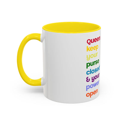 Empowering Accent Coffee Mug - Keep Your Power Open, Inspirational Gift, Queen
