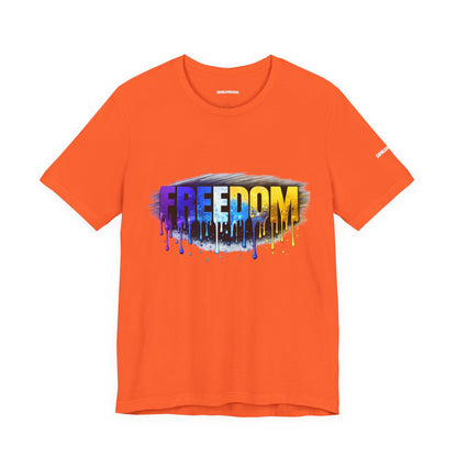 Black history month Freedom Drip Paint Tee | Colorful Graffiti Text Shirt