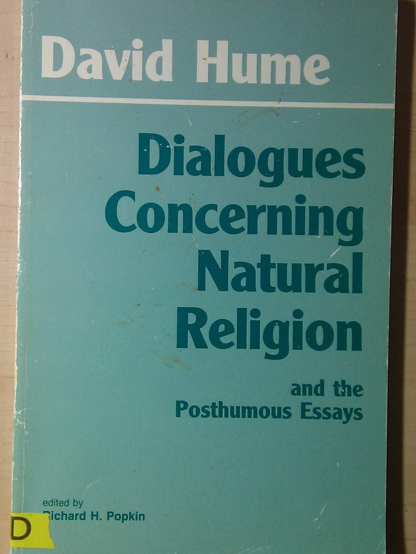 Cover of DIALOGUES CONCERNING NATURAL RELIGION ON THE IMMORTALITY OF THE SOUL OF SUICIDE