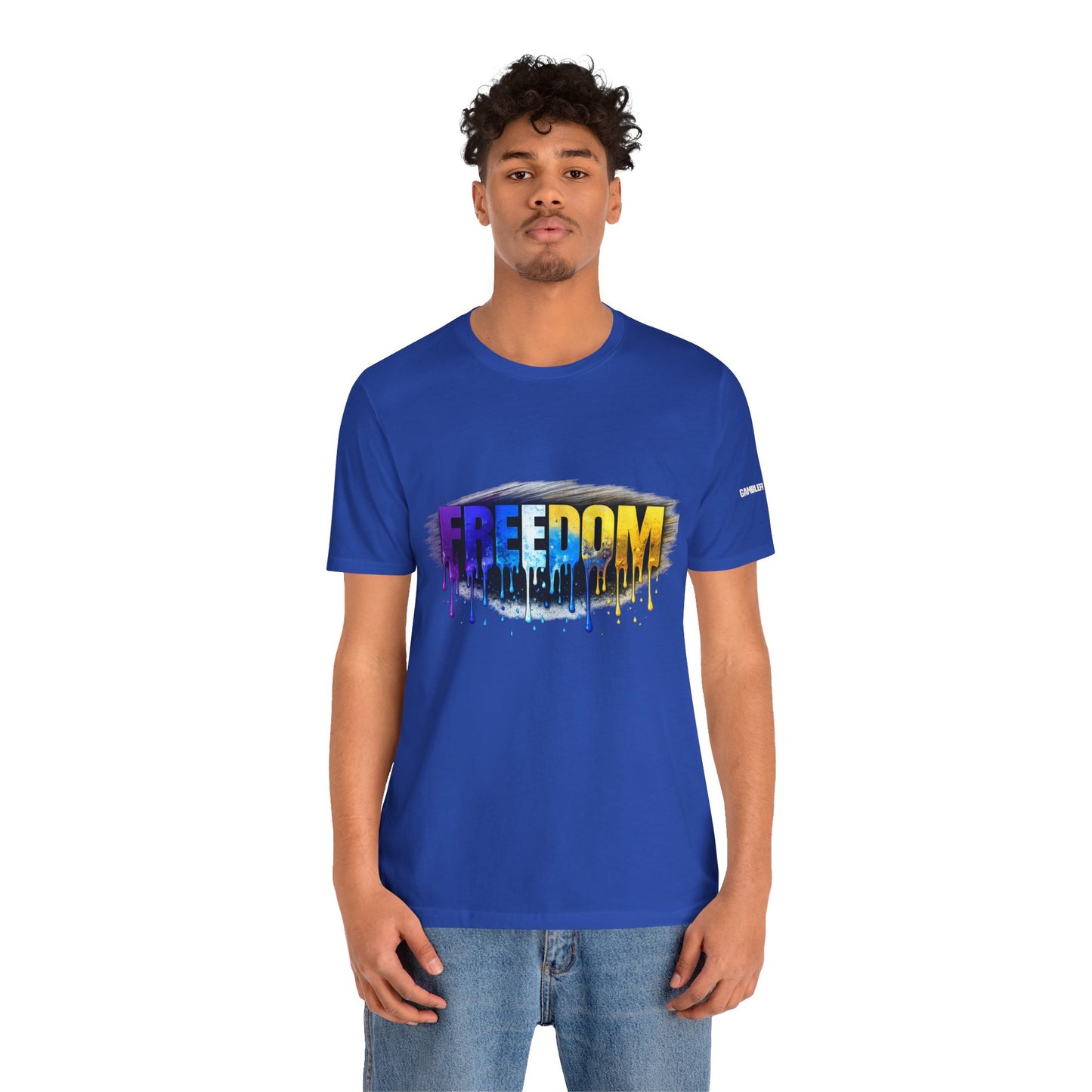 Black history month Freedom Drip Paint Tee | Colorful Graffiti Text Shirt