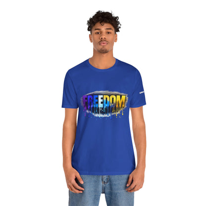 Black history month Freedom Drip Paint Tee | Colorful Graffiti Text Shirt