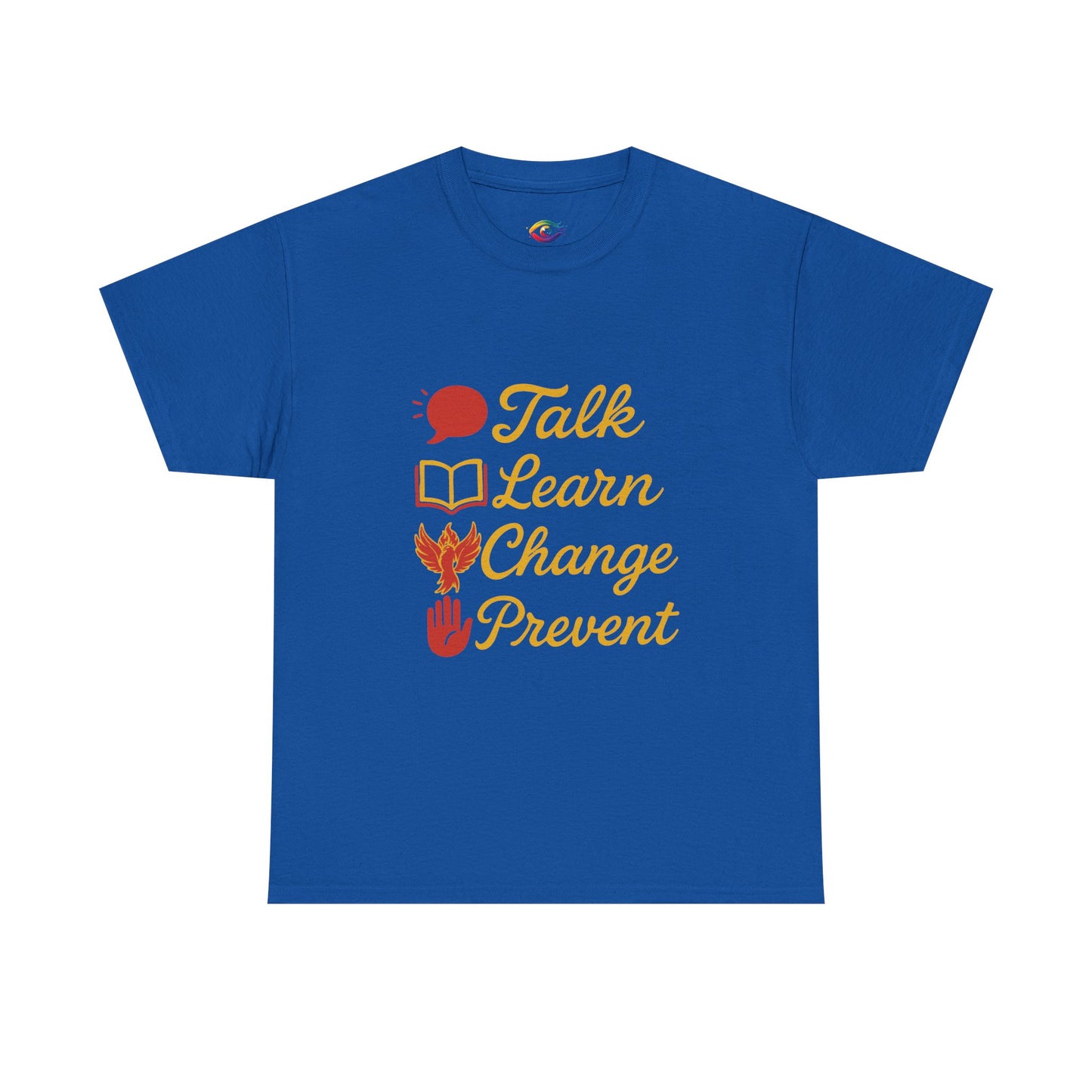 “Talk Learn Change Prevent T-Shirt | Gambling Addiction Recovery Tee | Phoenix Motivational Awareness Shirt by GambleFreeGear”