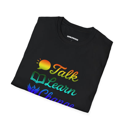 Talk Learn Change Prevent T-Shirt — Recovery Awareness Tee