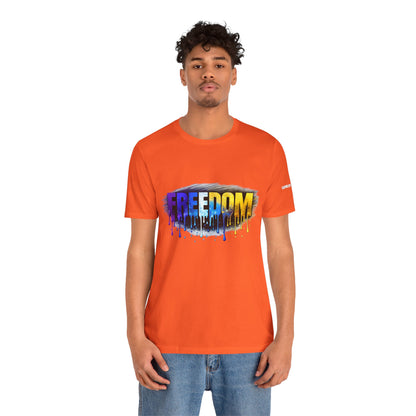 Black history month Freedom Drip Paint Tee | Colorful Graffiti Text Shirt
