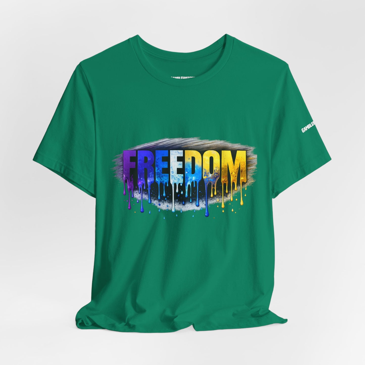 Black history month Freedom Drip Paint Tee | Colorful Graffiti Text Shirt