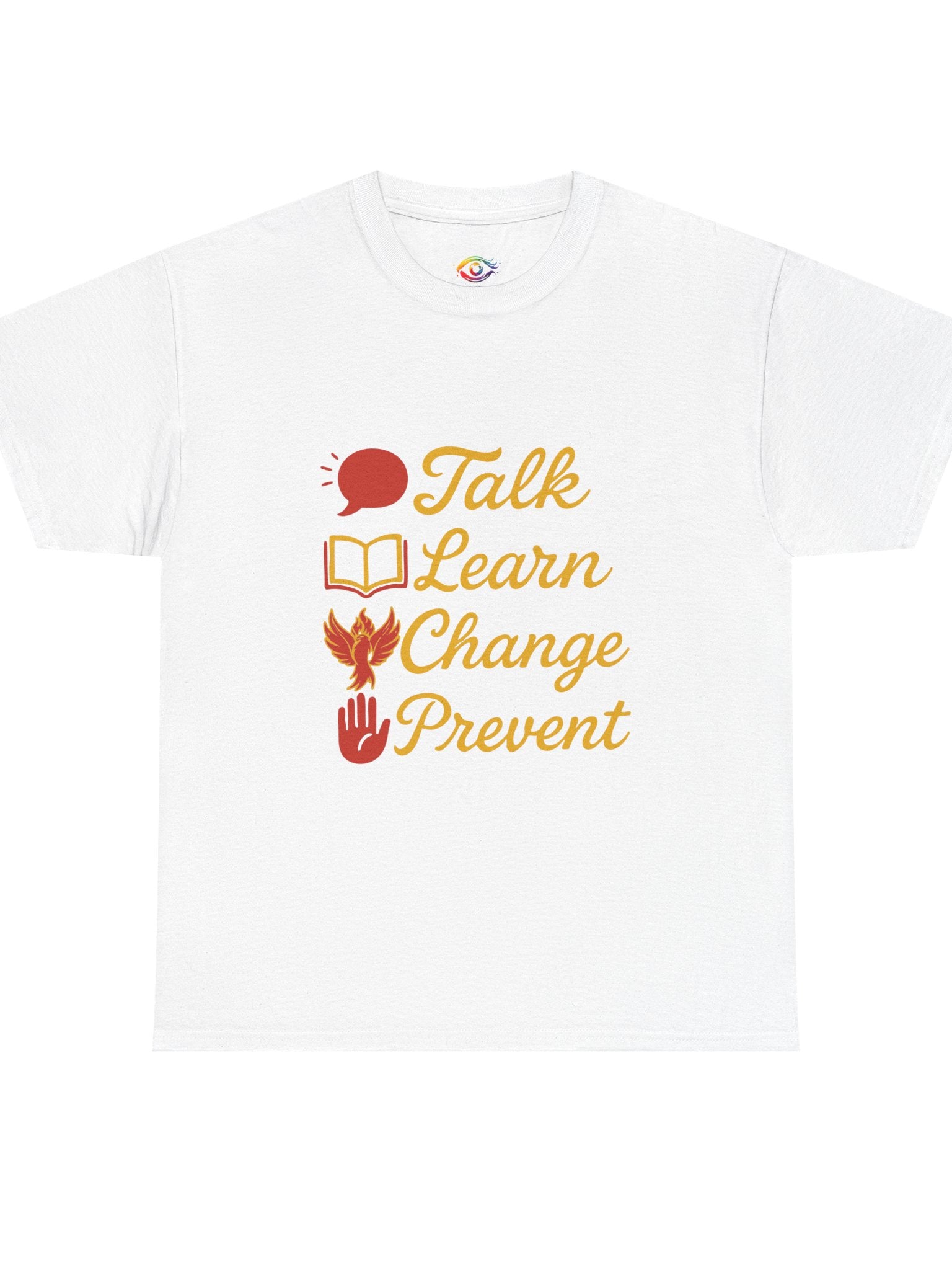“Talk Learn Change Prevent T-Shirt | Gambling Addiction Recovery Tee | Phoenix Motivational Awareness Shirt by GambleFreeGear”