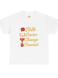 “Talk Learn Change Prevent T-Shirt | Gambling Addiction Recovery Tee | Phoenix Motivational Awareness Shirt by GambleFreeGear”