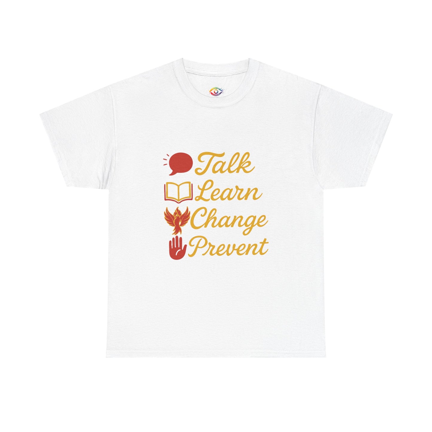 “Talk Learn Change Prevent T-Shirt | Gambling Addiction Recovery Tee | Phoenix Motivational Awareness Shirt by GambleFreeGear”